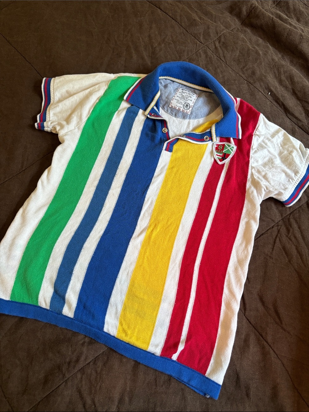Vintage Women’s Polo Jersey in Red, Yellow, Blue, Green, White